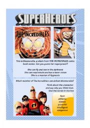 English Worksheet: superheroes 8