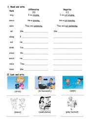 English Worksheet: present continuous practice 