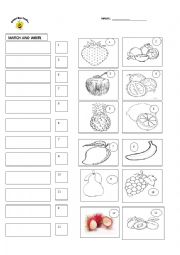 English Worksheet: fruit