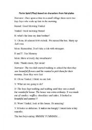 English Worksheet: Purim Play