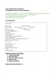 English Worksheet: Writing a postcard - London attractions task 4