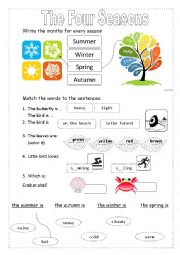 English Worksheet: The Four Seasons