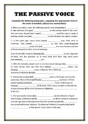 English Worksheet: the passive voice
