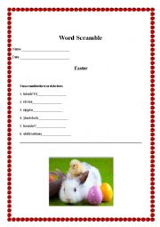 Easter Word Scramble