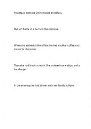 English Worksheet: Past Simple text