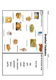 English Worksheet: Breakfast Vocabulary