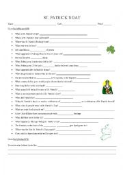 English Worksheet: St. Patricks Day - History & Customs
