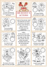 English Worksheet: Mr Bunnys actions