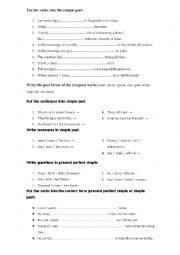English Worksheet: past simple and present perfect