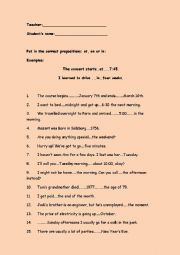 prepositions in,on,at