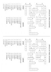 English Worksheet: IRREGULAR VERBS CROSSWORD