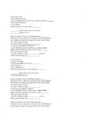 English Worksheet: Reported Speech Song - One Direction 