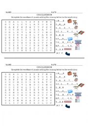 English Worksheet: Our classroom