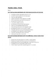 English Worksheet: Passive Voice Exercise.