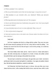English Worksheet: Fairytales Questions to Discuss