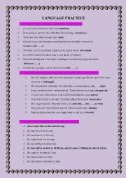 English Worksheet: language practice 1