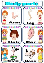 English Worksheet: Body Parts - Part 1