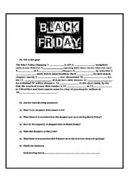 Black Friday - Shopping - ESL worksheet by fsmail