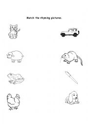 English Worksheet: rhyming words