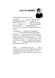 English Worksheet: Justin bieber love yourself & Bio (preterit + should)
