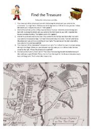 English Worksheet: Treasure Hunt