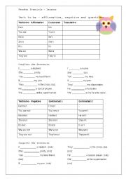 English Worksheet: Verbs to be - Present forms