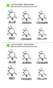 English Worksheet: Paint the colors