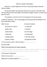 English Worksheet: Sherlock-Scandal in Buckhingham