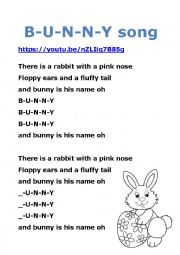 English Worksheet: Bunny Song