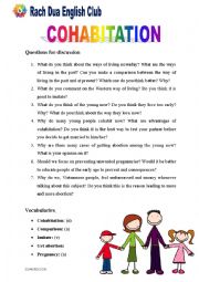 English Worksheet: Topic cohabitation