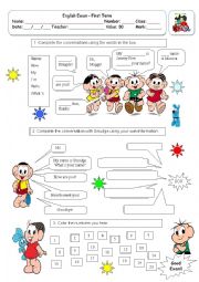 English Worksheet: Greetings and Numbers