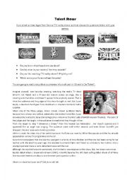 English Worksheet: Talent Shows