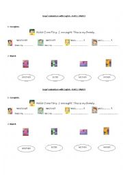 English Worksheet: Gogos adventure with English. Unit 3: FAMILY