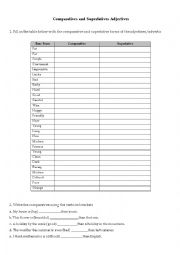 English Worksheet: Comparative and Superlative Adjectives