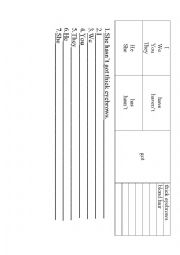 Substituion grid-- body parts, adjective order