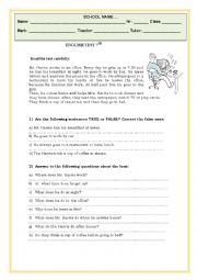English Worksheet: test 7th grade 
