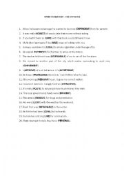English Worksheet: Word formation the opposites