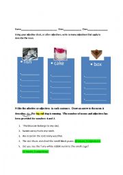English Worksheet: Adjectives