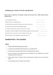 English Worksheet: IELTS part 3 speaking Tourism