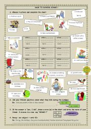 English Worksheet: Back to school BINGO