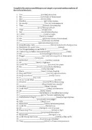 English Worksheet: present simple and continuous