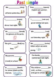 English Worksheet: Past Simple- Speaking cards