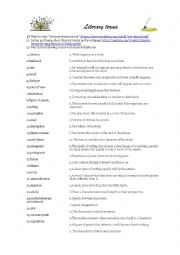 English Worksheet: Literary elements