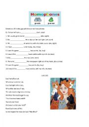 English Worksheet: Homophones Review Quiz 