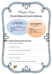 English Worksheet: Passive Voice (present simple and continuous)