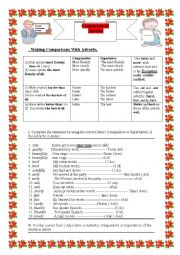 English Worksheet: comparative & superlative adverbs ( definition & exercises)