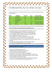 troublesome verbs (Definitions & Exercises)