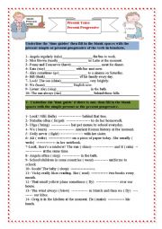 English Worksheet: present tense / present progressive