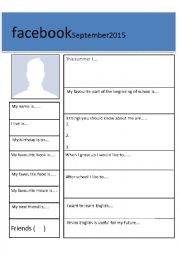 English Worksheet: Facebook introductory lesson