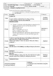 English Worksheet: asking for and giving directions